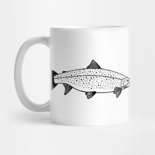 Landlocked Salmon in Love - cool and cute fish design on white Mug